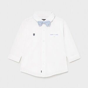 Mayoral Classic White Shirt with Light Blue Bow Tie